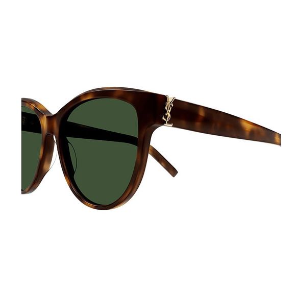 Saint Laurent MONOGRAM SL M107 003 Havana Plastic Round Sunglasses Green Lens - Picture 3 of 3
